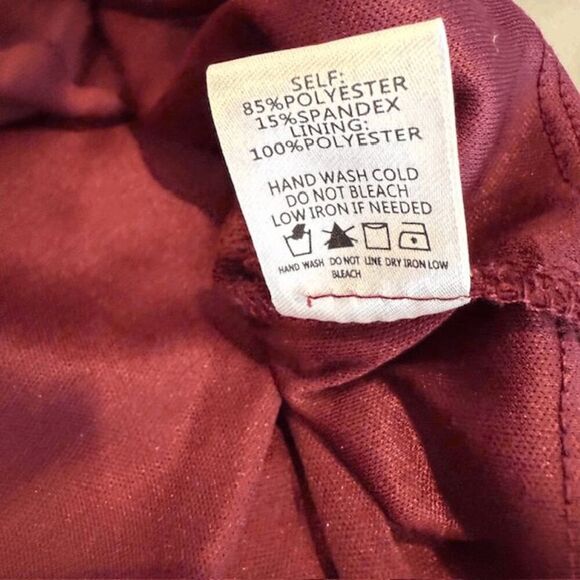 Blue Blush Strappy Mini Dress Wrap Look Adjustable Straps Wine Burgundy Medium - Picture 8 of 12